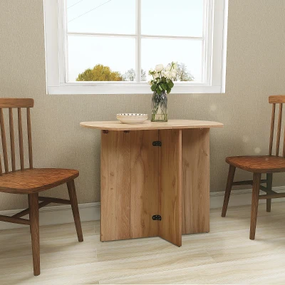 HOMCOM Esstisch, Klapptisch, für bis zu 4 Personen, klappbar, robust, Eichenoptik, 90 x 60 x 74cm
