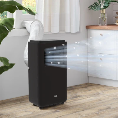 HOMCOM Condizionatore Portatile 5 Modalità in Acciaio ABS Nero