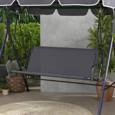Outsunny Housse Balançoire 2/3 Places Gris 115x48cm