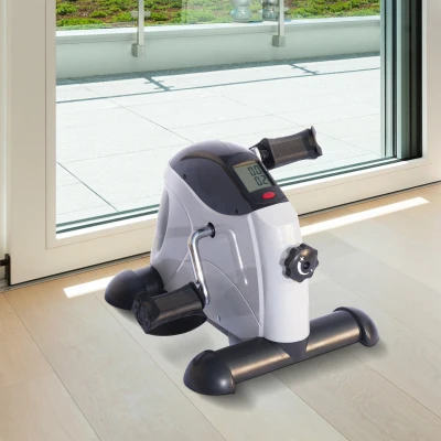 Homcom Mini Vélo d'Appartement Jambes et Bras Gris 41 x 19,5 x 32 cm
