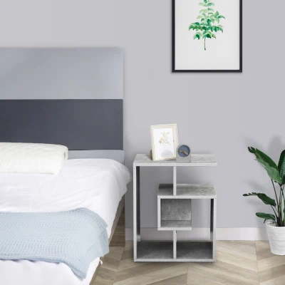HOMCOM Tavolino da salotto 45cm x 40cm x 55cm Grigio