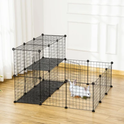 PawHut Customisable Pet Playpen with Door - Black