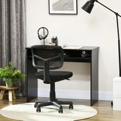 HOMCOM Modern Computer Desk with Storage Shelf 90x50cm Black