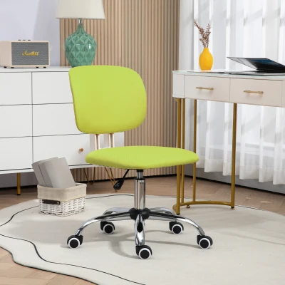 Vinsetto Silla de Escritorio Giratoria Tapizado de Tela con Altura Ajustable Estilo Moderno Carga 120 kg 48x53x80-90cm Verde Lima