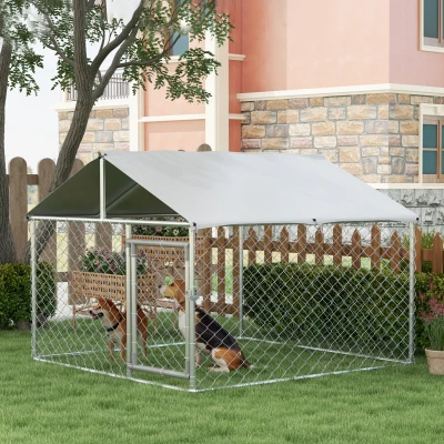 PawHut Recinto per Cani Taglia Media con Tetto 200x200x150cm