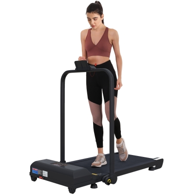 HOMCOM Cinta de Correr Cinta de Andar Plegable 2,5 HP con Pantalla LED Velocidad Ajustable Max. 10 km/h Control Remoto Negro