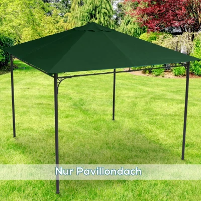 Outsunny Ersatzdach für Gartenpavillon, 8 Wasserabflusslöcher, einfache Montage, Polyester, grün, 2,98 x 2,95 m