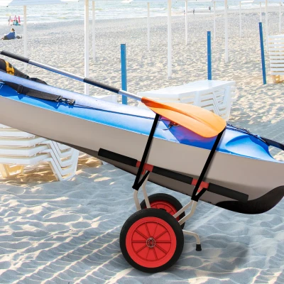 SPORTNOW Carrello Kayak Larghezza Regolabile Alluminio Max 100kg