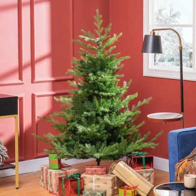 HOMCOM Weihnachtsbaum, Kunsttanne, realistisches Aussehen, schneller Aufbau, Kunststoff, Grün, 100 x 100 x 150cm