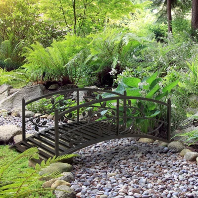 Outsunny 1.2M Metal Garden Bridge Arch Black