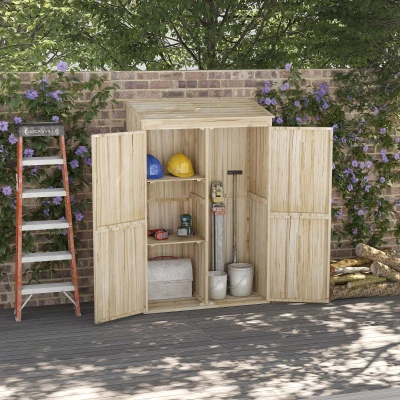 Outsunny Casetta da Giardino in Legno di Abete 120x57x183cm
