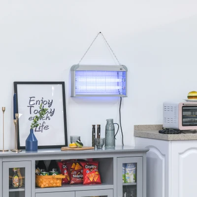Outsunny Elettroinsetticida 48.5cm x 8.5cm x 26.5cm Grigio, bianco