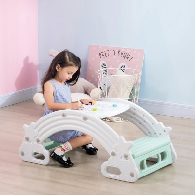 HOMCOM Balancín Mecedora para Niños de +18 Meses Balancín Infantil Multiuso con Reposabrazos 100x54x42 cm Gris