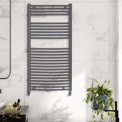 HOMCOM Heated Towel Rail Hydronic Grey 600x1200mm