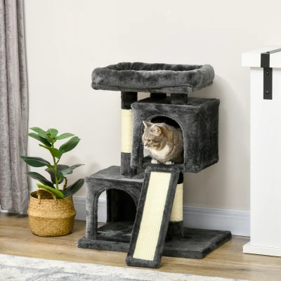 PawHut Albero Tiragraffi con 2 Casette Lettino e Pali Sisal