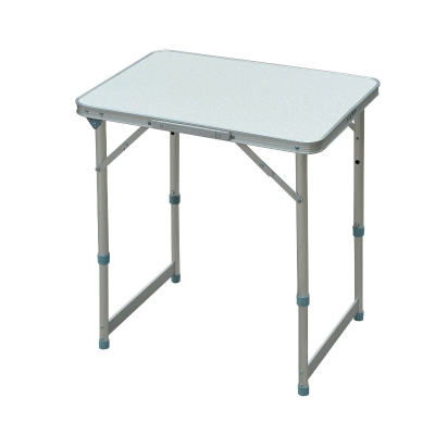 Outsunny Campingtisch Klapptisch Universaltisch Koffertisch Gartentisch Falttisch höhenverstellbar Alu + MDF Weiß 60 x 45 x 47,5/64 cm
