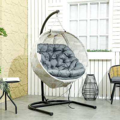 Swing Egg Chair 114L x 106W x 178H cm Grey