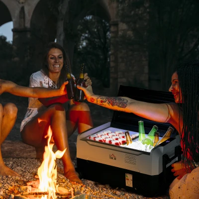 HOMCOM Glacière Voiture 30,5L LED -20°C Portable