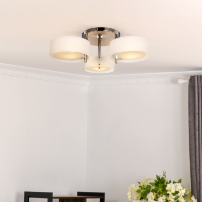 HOMCOM 3-Light Acrylic Pendant Chandelier Office Living Room Chrome