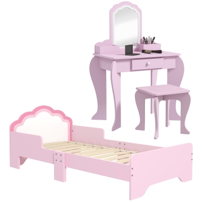 ZONEKIZ Kids Bedroom Furniture Set Cloud-Design Stool Bed