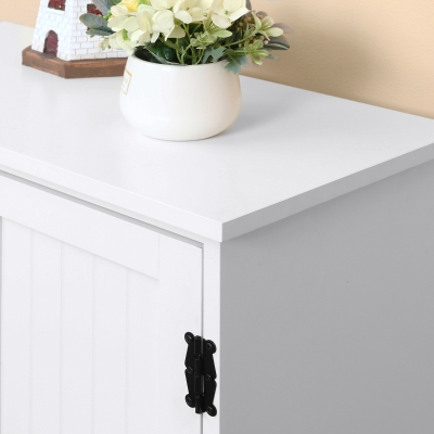 HOMCOM Alacena de Cocina Aparador Alto de Cocina Mueble Auxiliar con 4 Puertas y Estantes Ajustables 60x30x123 cm Blanco(m-9)