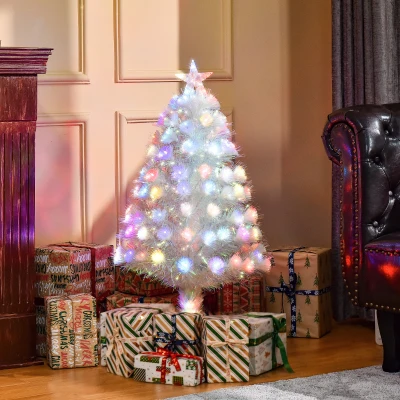 HOMCOM Albero di Natale 50cm x 50cm x 90cm Bianco