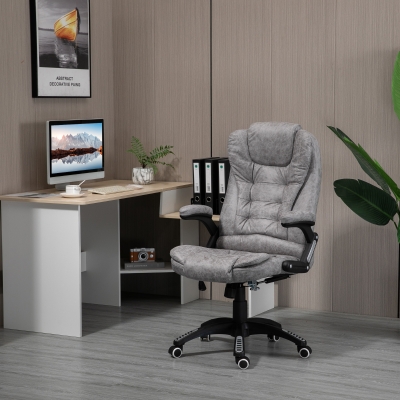 Vinsetto Ergonomic Office Chair Grey with Armrests