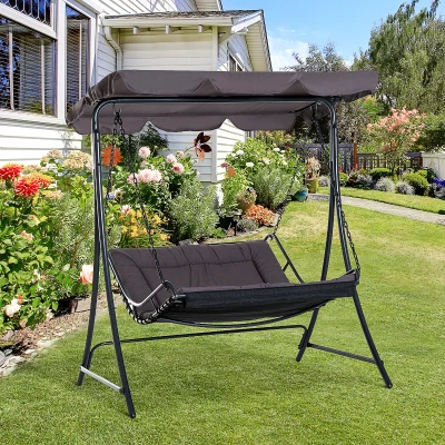 Outsunny Dondolo 2 Posti 164cm x 116cm x 176cm Grigio