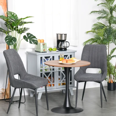 HOMCOM Adjustable Bar Table Steel Frame Wood-Effect 67-93cm