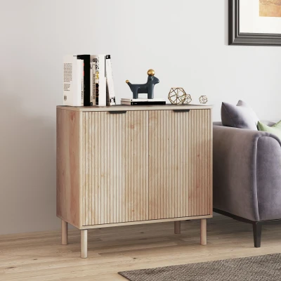 HOMCOM Mobile Contenitore a 2 Livelli in Truciolato color Rovere