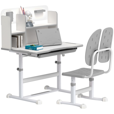 Kids Desk and Chair Set 80L x 55W x 107.5Hcm Grey