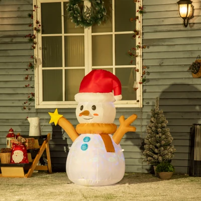 Il pupazzo di neve gonfiabile Outsunny è la decorazione natalizia che serve nei tuoi spazi esterni per stupire ospiti e vicini di casa!