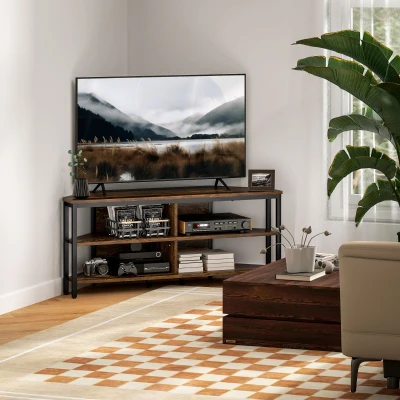 TV Stand 106W x 36D x 45Hcm Rustic Brown