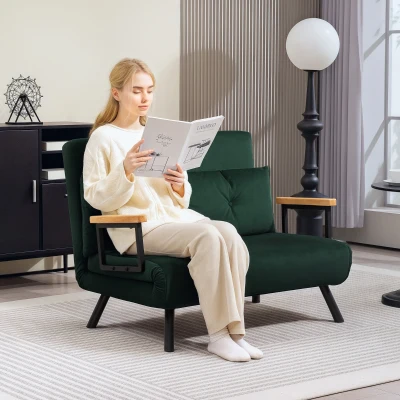Chair Bed 102W x 73D x 81Hcm Green