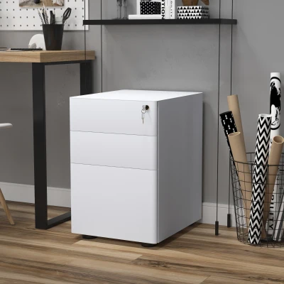 Caisson Bureau 3 Tiroirs Verrouillables Acier