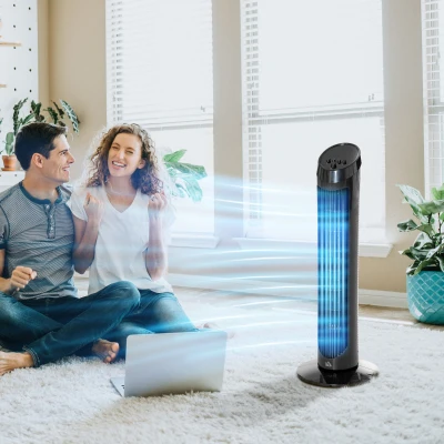 HOMCOM 30" Oscillating Tower Fan 3 Speed Black