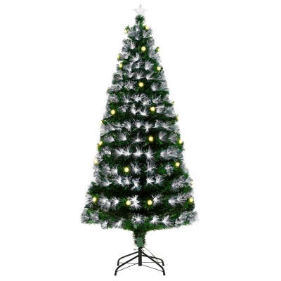 HOMCOM 6ft White Artificial Christmas Tree w/ 230 LEDs