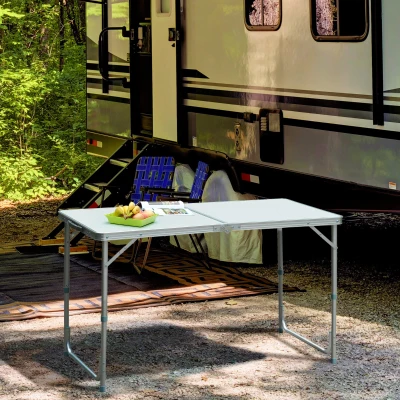 HOMCOM Table Camping Pliante Aluminium Portable Buffet