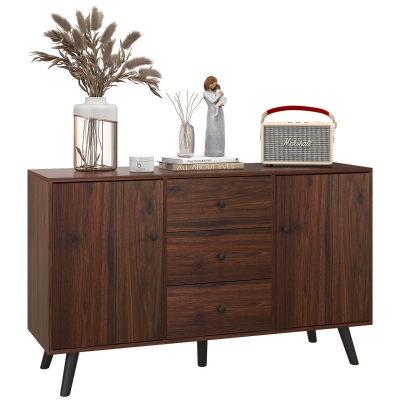 HOMCOM Credenza Moderna con 2 Armadietti e 3 Cassetti