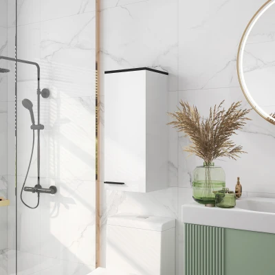 HOMCOM Pensile Bagno con 3 Ripiani Regolabili 30x32x73cm Bianco
