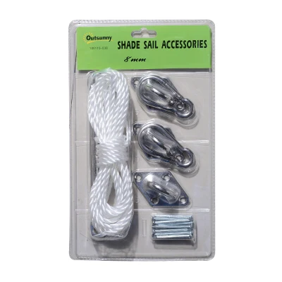 Outsunny Toldos Accesorios para Toldo Vela Cuerda Gancho Conjunto Fijacion de Acero Inoxidable