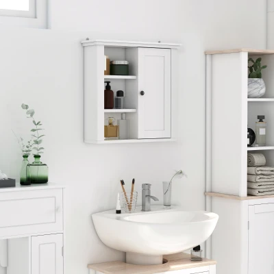 HOMCOM Mobile da bagno 53cm x 14.5cm x 50.5 bianco
