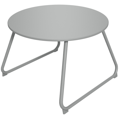 Outsunny Table Basse Jardin Ronde Métal Gris Ø60cm Antidérapant