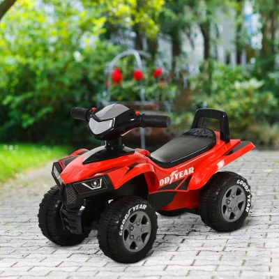 HOMCOM Quad Enfant Lumineux Sonore Rouge Noir 60x42cm