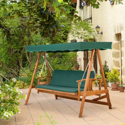 Outsunny Dondolo da giardino 235cm x 128cm x 180cm Verde