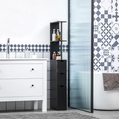 HOMCOM Colonna Bagno Salvaspazio con Armadietto e Cassetti