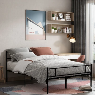 HOMCOM Struttura letto 145cm x 211cm x 100cm Nero
