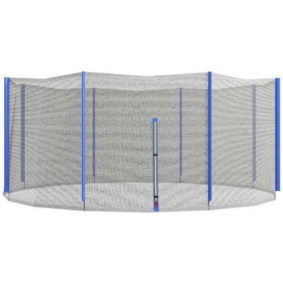 SPORTNOW Filet Trampoline Ø366cm Sécurité 8 Poteaux Entrée Zip