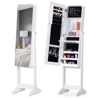 HOMCOM Armadio portagioie 30cm x 36cm x 146cm bianco
