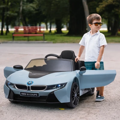 HOMCOM Macchinina Elettrica BMW per Bambini con Telecomando Blu